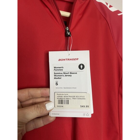 Bontrager Solstice Womens Small Red White1/4 Zip Short Sleeve Cycling Jersey NWT - Picture 3 of 8